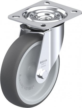 Roulette pivotante polyuréthane thermoplastique avec platine à visser
