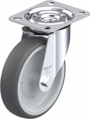Roulette pivotante polyuréthane thermoplastique avec platine à visser