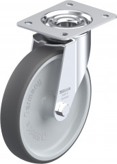 Roulette pivotante polyuréthane thermoplastique avec platine à visser