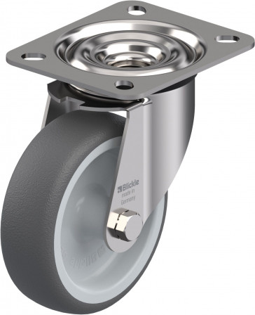 Roulette pivotante polyuréthane thermoplastique avec platine à visser