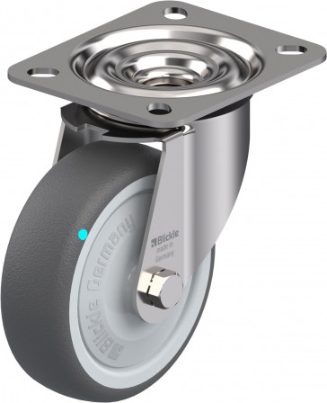 Roulette pivotante polyuréthane thermoplastique avec platine à visser