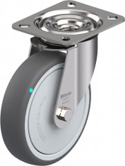 Roulette pivotante polyuréthane thermoplastique avec platine à visser