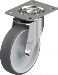 Roulette pivotante polyuréthane thermoplastique avec platine à visser