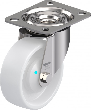 Roulette pivotante polyamide avec platine à visser