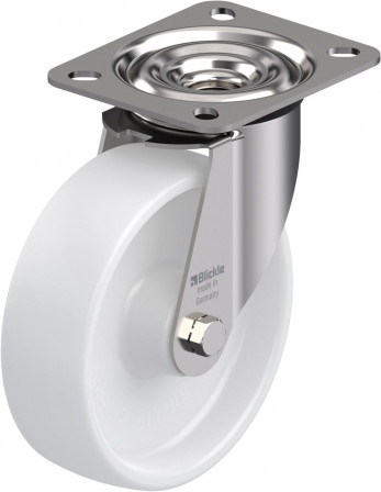 Roulette pivotante polyamide avec platine à visser