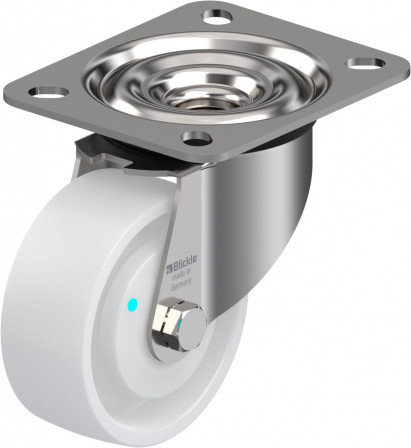 Roulette pivotante polyamide avec platine à visser