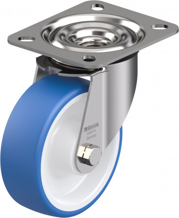 Roulette pivotante polyuréthane thermoplastique avec platine à visser