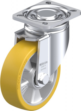 Roulette pivotante polyuréthane Extrathane® avec platine à visser