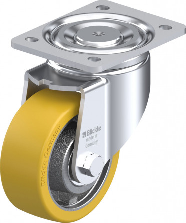 Roulette pivotante polyuréthane Extrathane® avec platine à visser