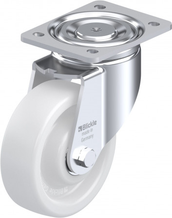 Roulette pivotante polyamide avec platine à visser