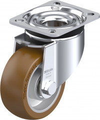 Roulette pivotante polyuréthane Besthane® avec platine à visser