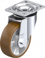 Roulette pivotante polyuréthane Besthane® avec platine à visser