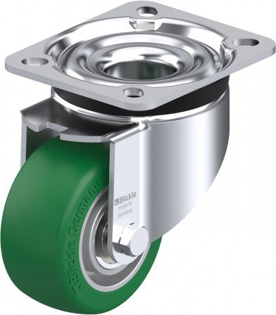 Roulette pivotante polyuréthane Softhane® avec platine à visser
