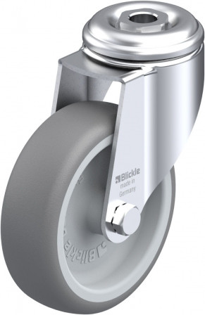 Roulette d’appareil pivotante caoutchouc thermoplastique avec trou central