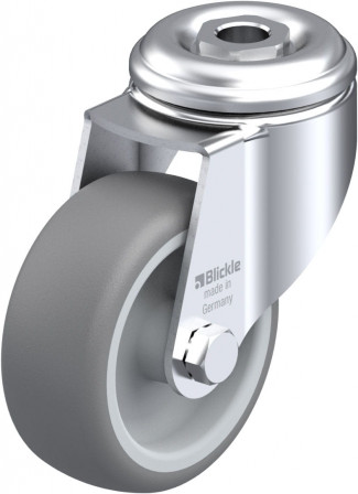 Roulette d’appareil pivotante caoutchouc thermoplastique avec trou central