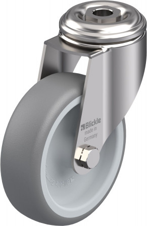 Roulette d’appareil pivotante caoutchouc thermoplastique avec trou central