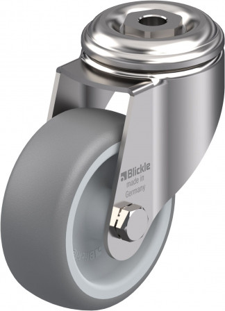 Roulette d’appareil pivotante caoutchouc thermoplastique avec trou central