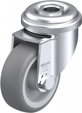 Roulette d’appareil pivotante caoutchouc thermoplastique avec trou central
