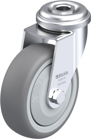Roulette d’appareil pivotante caoutchouc thermoplastique avec trou central