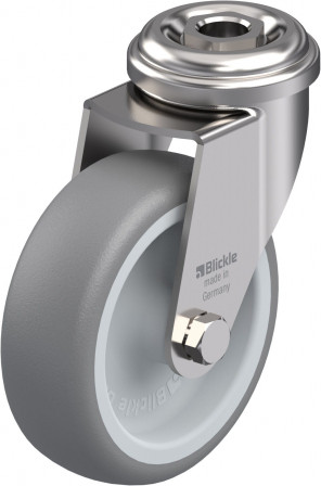 Roulette d’appareil pivotante caoutchouc thermoplastique avec trou central