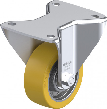 Roulette fixe bandage polyuréthane Extrathane® avec platine à visser