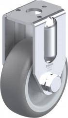 Roulette fixe caoutchouc thermoplastique avec trou central