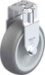 Roulette fixe caoutchouc thermoplastique avec trou central