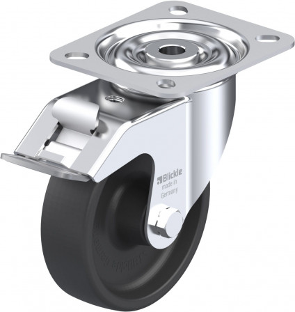 Roulette pivotante thermoplastique hautes températures TempLine® avec platine à visser et blocage « stop-fix »