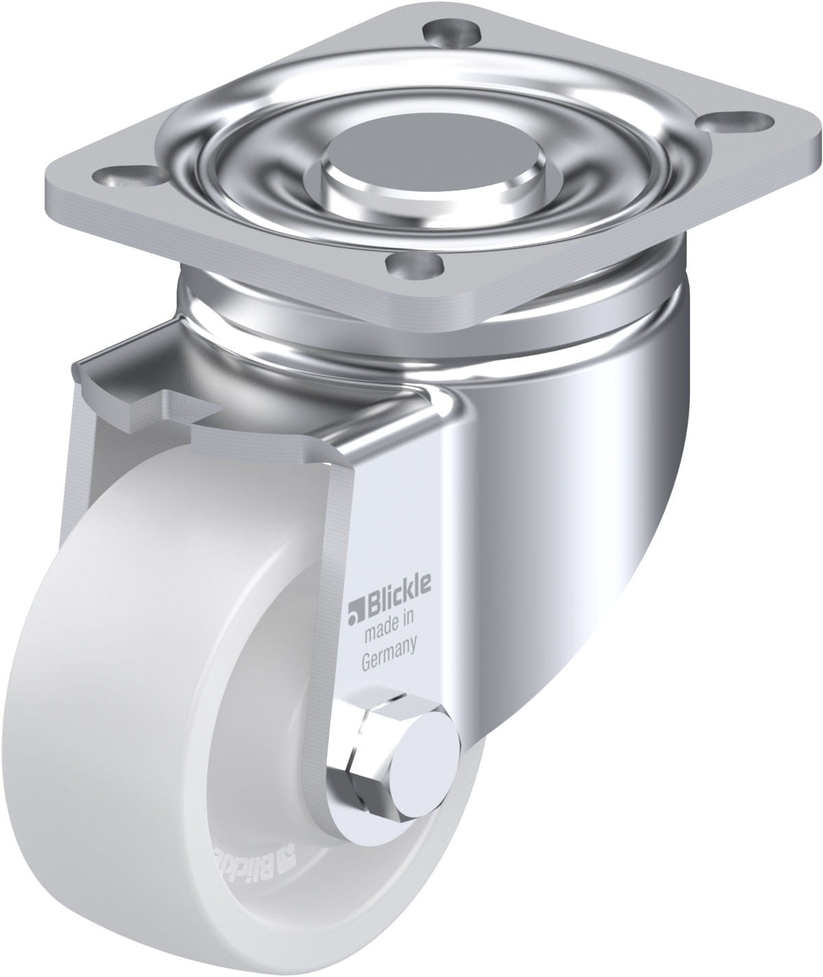 Roulette pivotante polyamide avec platine à visser