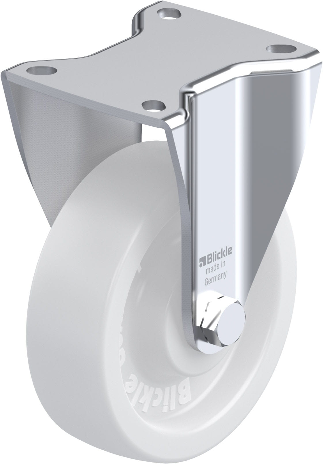 Roulette fixe polyamide avec platine à visser