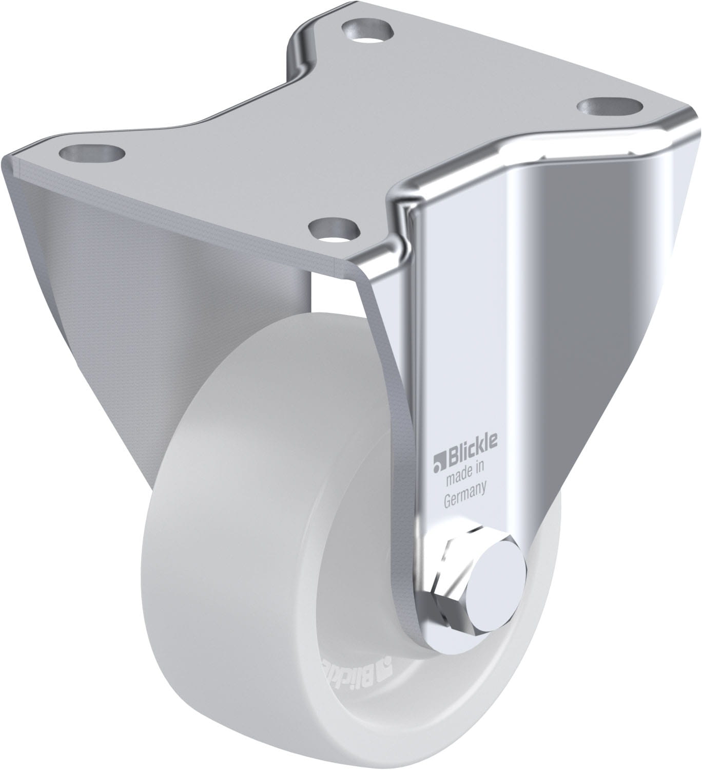 Roulette fixe polyamide avec platine à visser